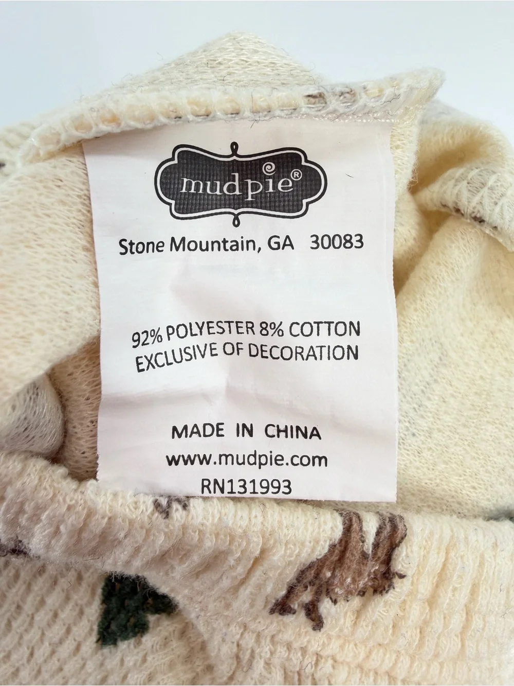 Mudpie Woodland Print Waffle Knit Baby Gown‎ - 0-3 months